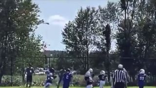 Joseph Young, QB #15 saves a bad snap and scores