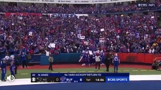 Nyhiem Hines returns the opening kick back for a touchdown for the Bills!