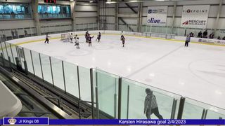 Karsten Hirasawa, a LA Jr Kings Defenseman Scores a Goal vs Anaheim Ice Dogs