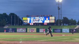 Cayden Wallace hits a double