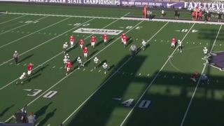 Trey Williams gets if the block to make a tackle