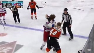 NHL Hockey Fight of the Year 2024 - New York Rangers' Matt Rempe Fights Philadelphia Flyers' Nic Deslauriers