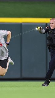 Fan Runs On Baseball Field and Gets Tasered by Cop