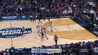 Braylon Mullins of UConn Makes a Last Second 3 Point Shot to Go to the Final 4
