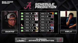 Alabama Schedule Predictions