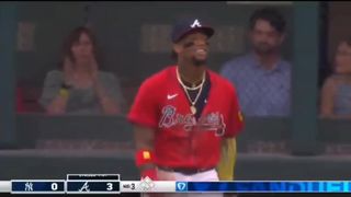 Ronald Acuna Jr with Amazing Throw From Right Field
